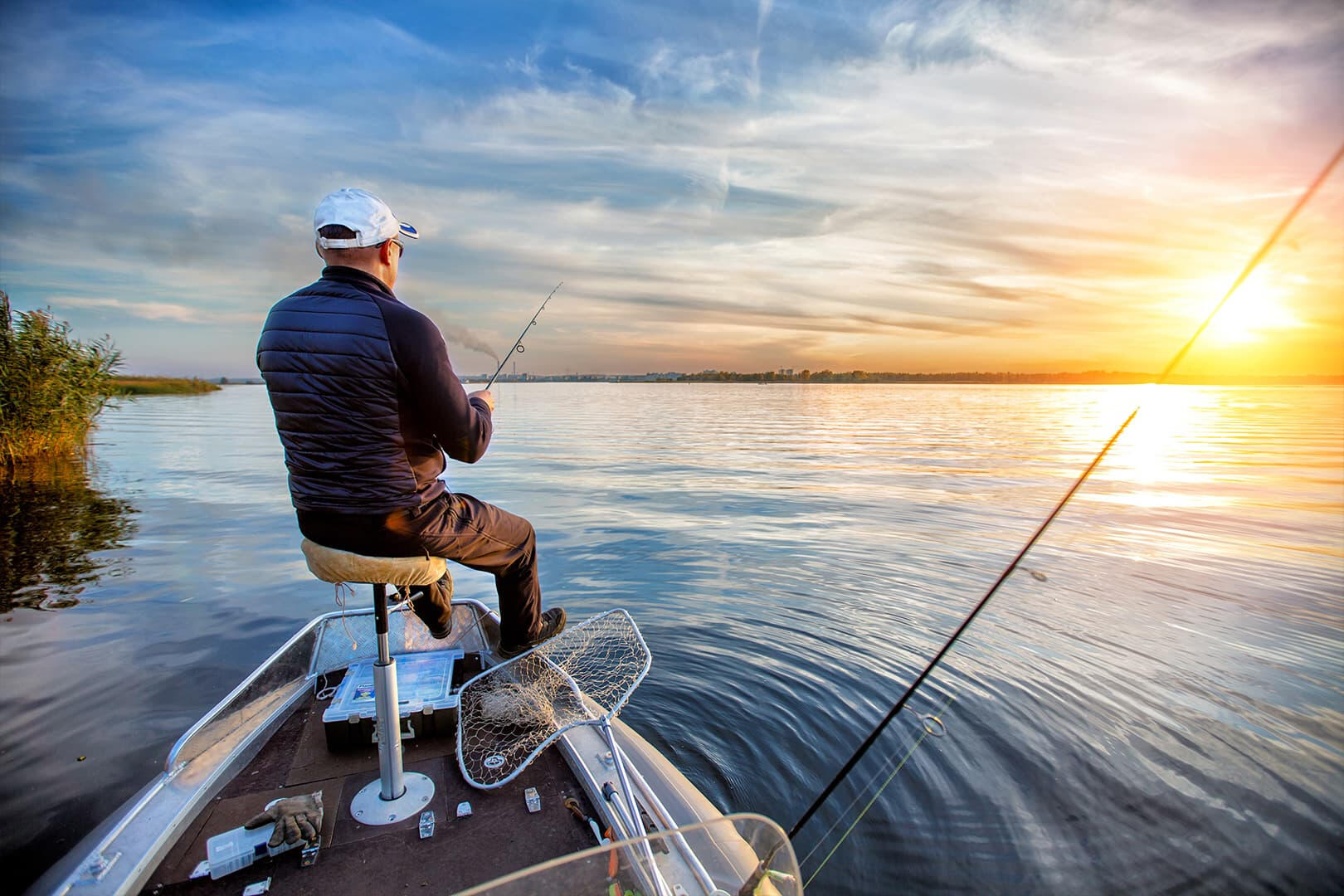 Boat fishing getaway near Banks Lake, Washington.
